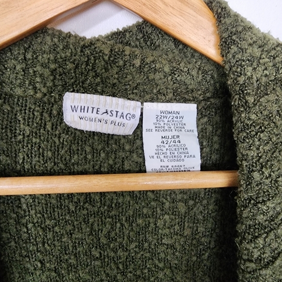 Olive Green oversized Knit Cardigan fringe long Sweater - Picture 5 of 7